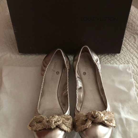 Louis Vuitton sequin bow ballerina flats - Picture 7 of 8
